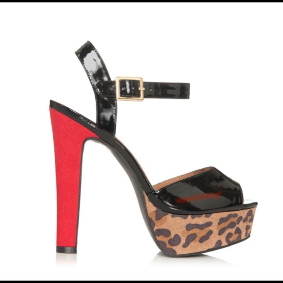 *DONATED* Shiloh Platform Red & Leopard Sandals - Picture 6 of 7